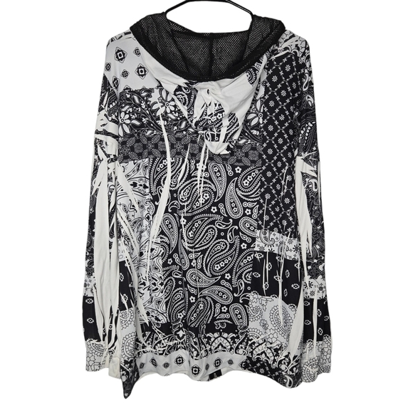 BLUMIN APARREL Women's Full Zip Hoodie Jacket Black & White Size 1XL NWOT - Picture 2 of 6